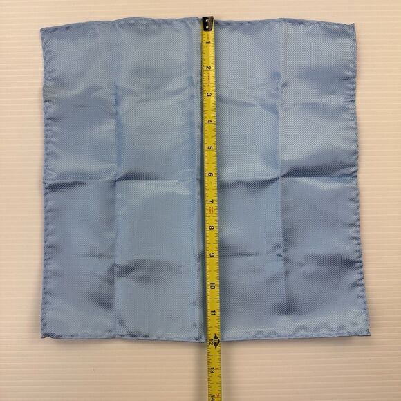 Pronto Uomo Light Blue Silk Bow Tie & Pocket Square Set Formal Wedding - Picture 5 of 9